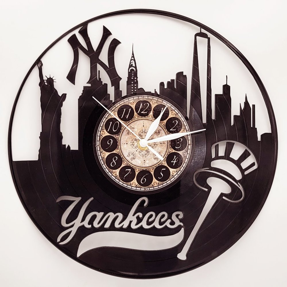 NEW YORK YANKEES vinyl record clock